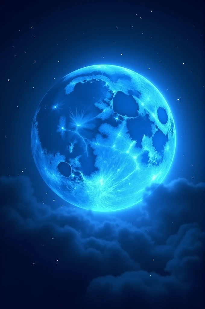 Moon is blue colour and beautiful 