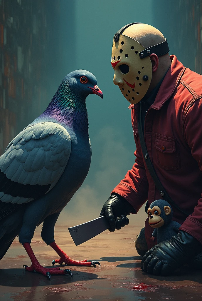 "Pigeon vs Jason" Monkey ToyHorror Movie Posters