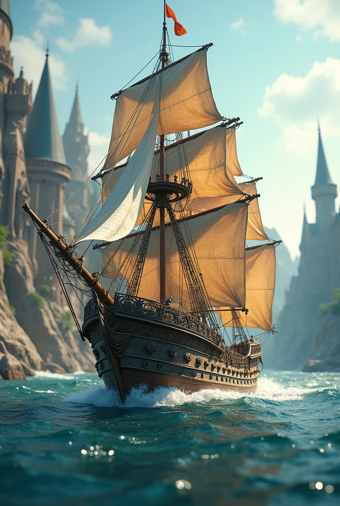 A model of a ship that goes to a kingdom and there is wind