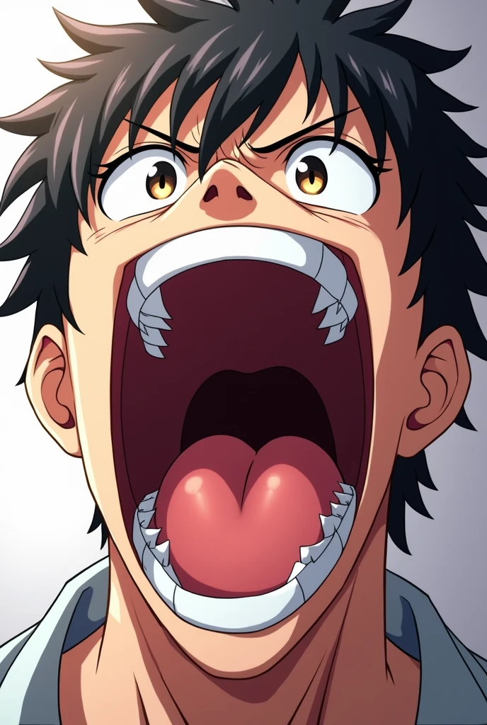 Make a mouth screaming in anime style.