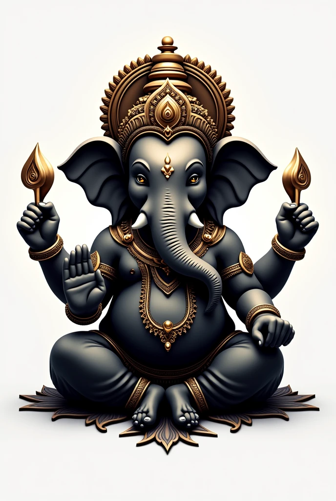 Ganesha logo with black and gold 
