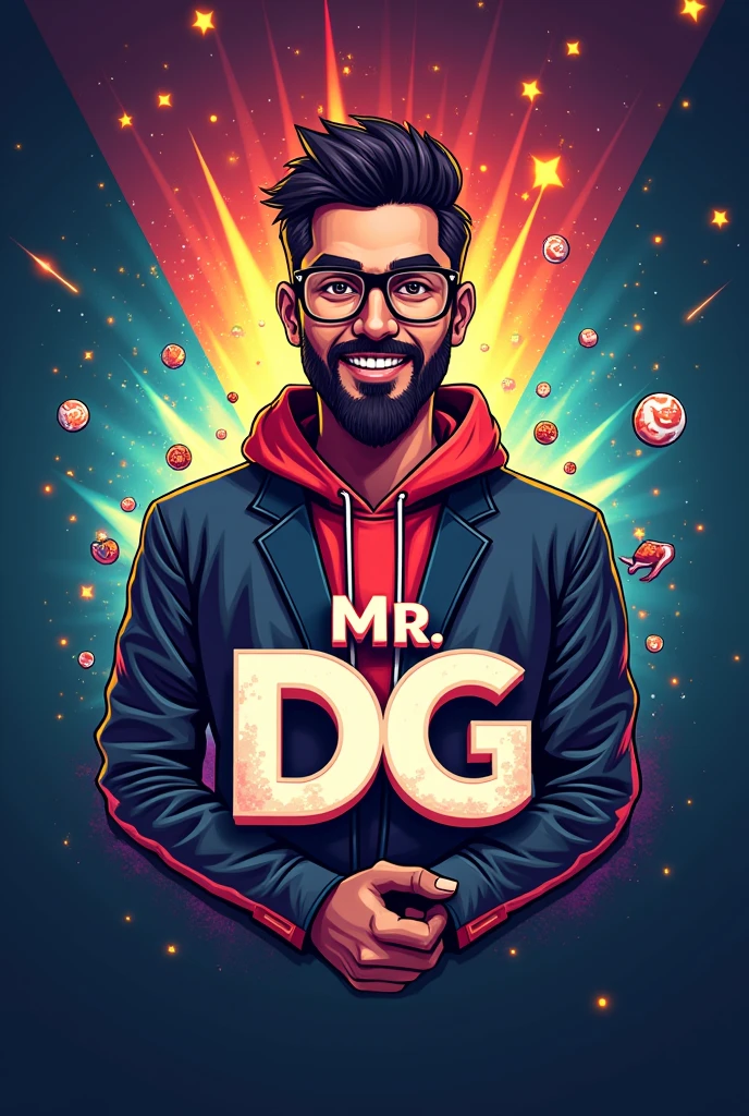Youtube channel logo, Mr DG, text logo, creative, informative channel, amazing