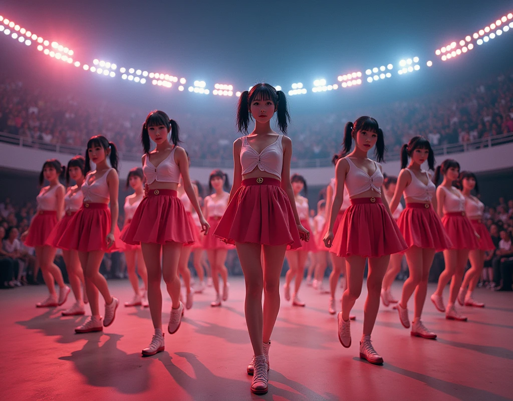 (((((Japanese Clone-girls=Myself))))), (((Super Best masterpiece Clone-girls Raw Photography Art))), (((16K, Highest quality, Ultra-high resolution, RAW Photos))), (((It's so unrealistic., With unparalleled depiction, With an unfathomable sight, An unprecedented and shocking worldview, Clone-girls: In a world of mass reproduction, Ultra-realistic))), (((Japanese Girls, kashiwagi-yuki, 22yo, Small face, Thick black hair, Ponytail Hair, Dark Eyes, Mature face, Cute Smile, Smiling face, A gentle gaze, (((Very pleasant look)))))), (((Very beautiful detailed girls, Accurate body structure, Accurate body movements, Very detailed body, (((Super big breasts, Large bulge of ample breasts)))))), (((Idol group stage costumes, Short skirt, hour々I can see your pants, Cleavage Emphasis, Emphasise the fullness of your breasts))), ((((((((Very detailed, Myself cloning, Depiction of splitting oneself, 1Myself girl→1,000,000,000,000,000,000,000,000,000,000Myself cloning girls)))))))), (((((((Myself clone-girlsから, Myself keeps multiplying, (Very detailed and intricate, To the exact, Flawless, (((In the same female body,With the same face, With the same hairstyle, In the same clothes, At the same height, 同じSuper big breastsである))), In a detailed depiction), 1,000,000,000,000,000,000,000,000,000,000 people))))))), (((((Myself girls only))))), (((((1,000,000,000,000,000,000,000,000,000,000Myself girls))))), (((((Very detailed depiction, A singing and dancing Myself idol group, At the outdoor stage at night, A splendid dance performance, Over 100 people, Gaze into the audience, Fun and powerful singing, Dance with unified group movements))))), (((Very detailed, The auditorium is packed, The whole audience is Myself's crowd, Dressed differently from idol groups))), (Seven-coloured stage lighting, Shine a light so that the front row of the idol group can be seen), (((((The camera focuses on idol groups., Clear and accurate perspective depiction, Ultra-wide field of view, Focus on the average value of the image))))), The best dance performance ever, Myself and the others were going crazy and the atmosphere was at its peak.