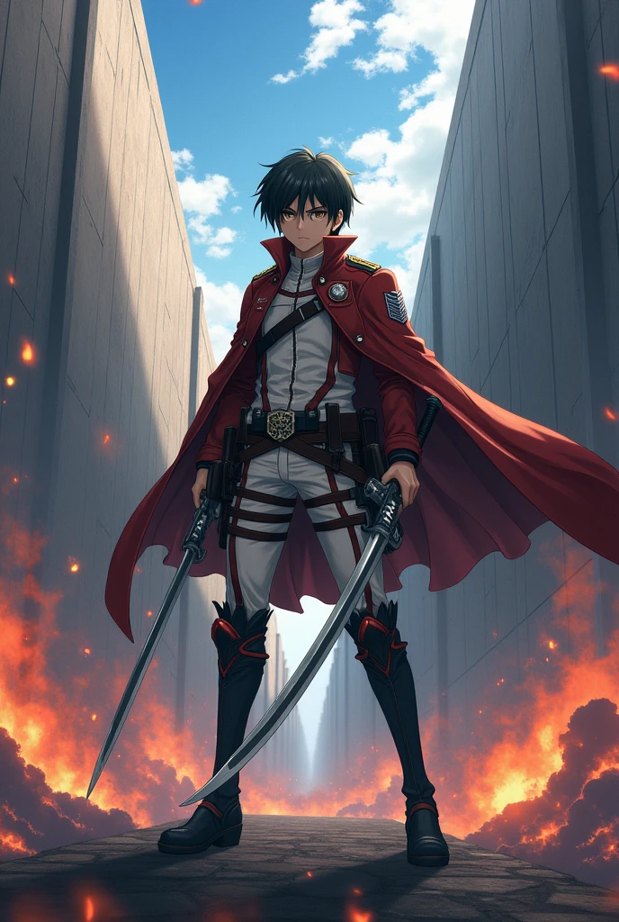Best quality, on the wall, Attack on Titan, anime, Eren&#39;s uniform, Attack on Titan weapon, on the wall, Attack on Titan anime, Avatar Aang