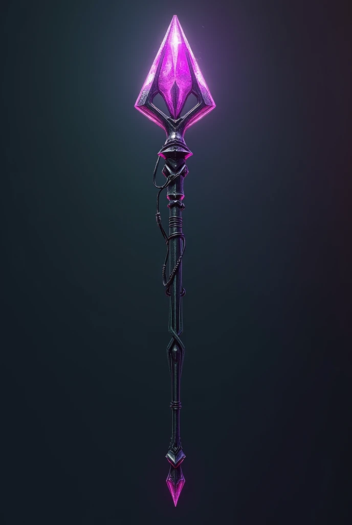Create a simple scepter for a villain character called Nebula, very simple, nothing too elaborate, something a bit worn out, very cyberpunk.