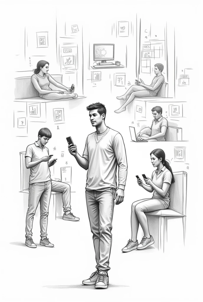 Sketch of how different media is affecting your everyday life