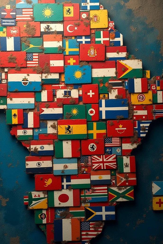 All 198 countries flag in one flag