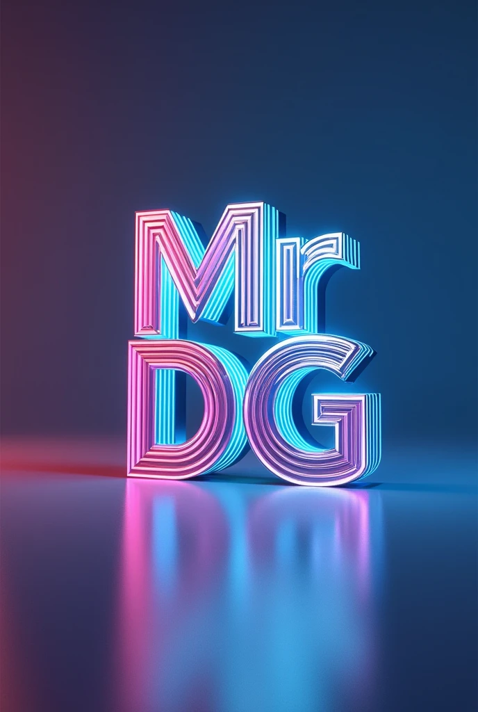 Youtube channel logo, Mr DG, text logo, creative, amazing , without human, only text, youtube shorts channel , 3d, glowing