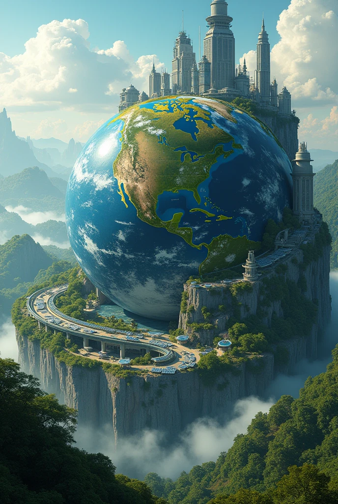 Half technological planet earth