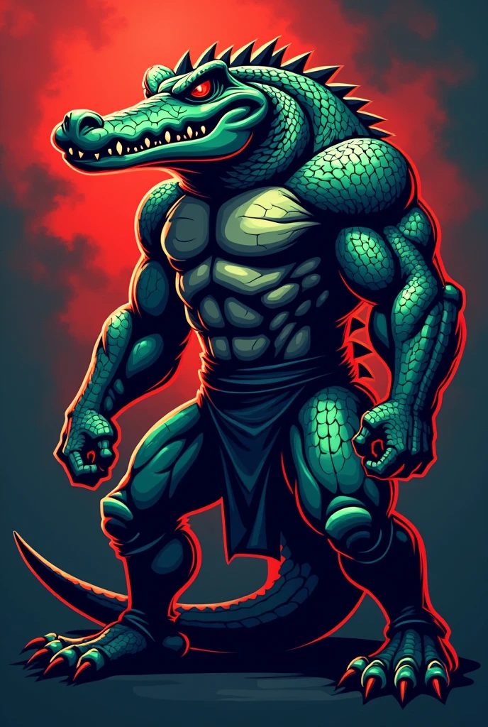 Football logo featuring an imposing alligator
