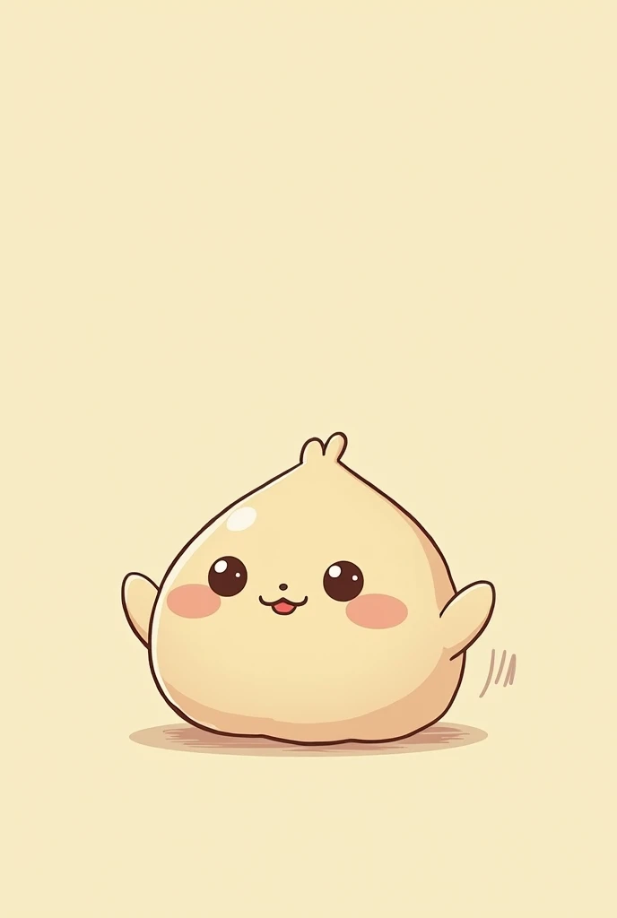 Small Cute smiling dumpling character with cute little hands
