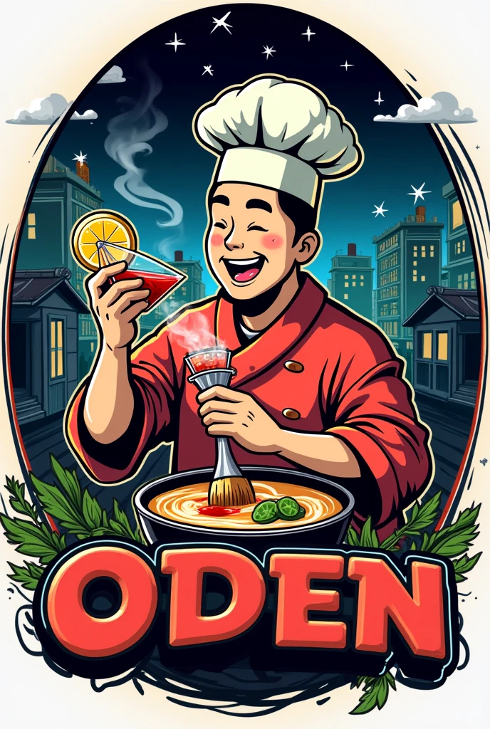Create a logo for oden and cocktail street food