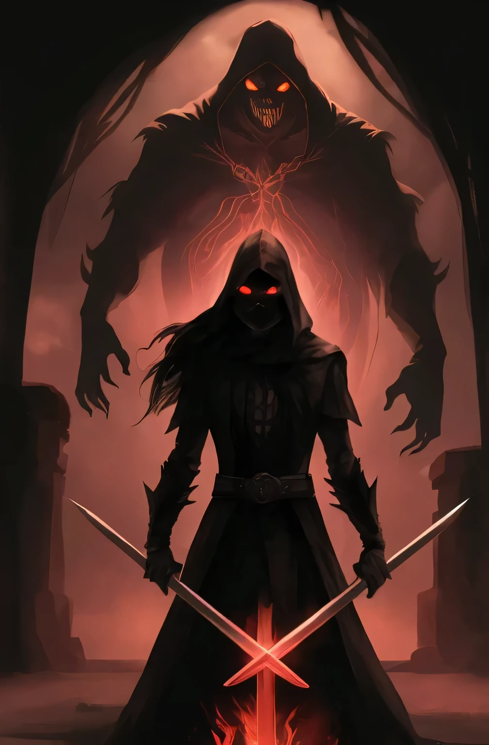 glowing red eyes in the dark
