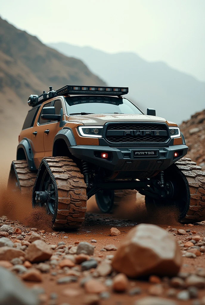 create a suv car with caterpillar track