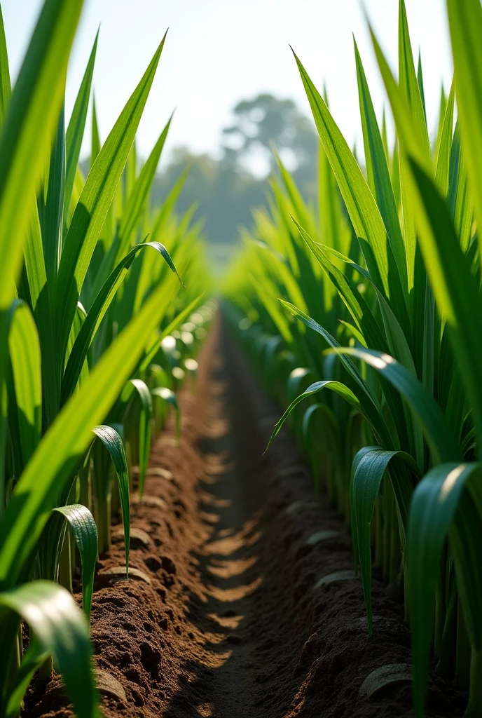 Real image of a sugarcane crop