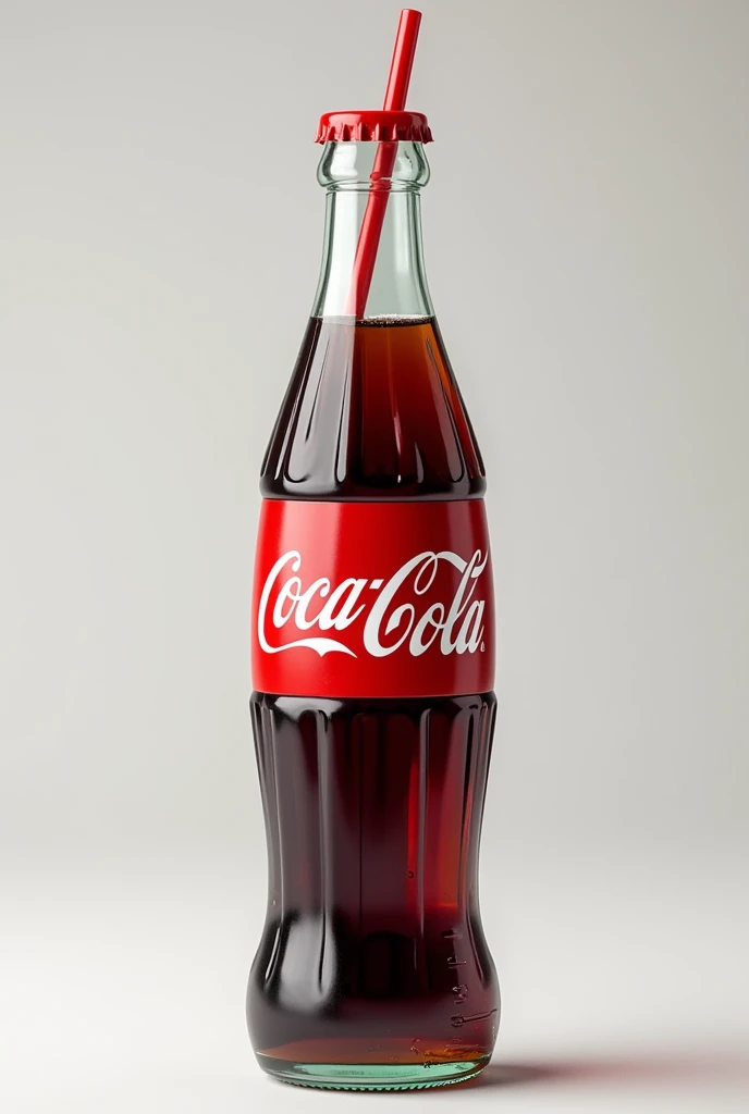 Coca Cola bottle with straw 