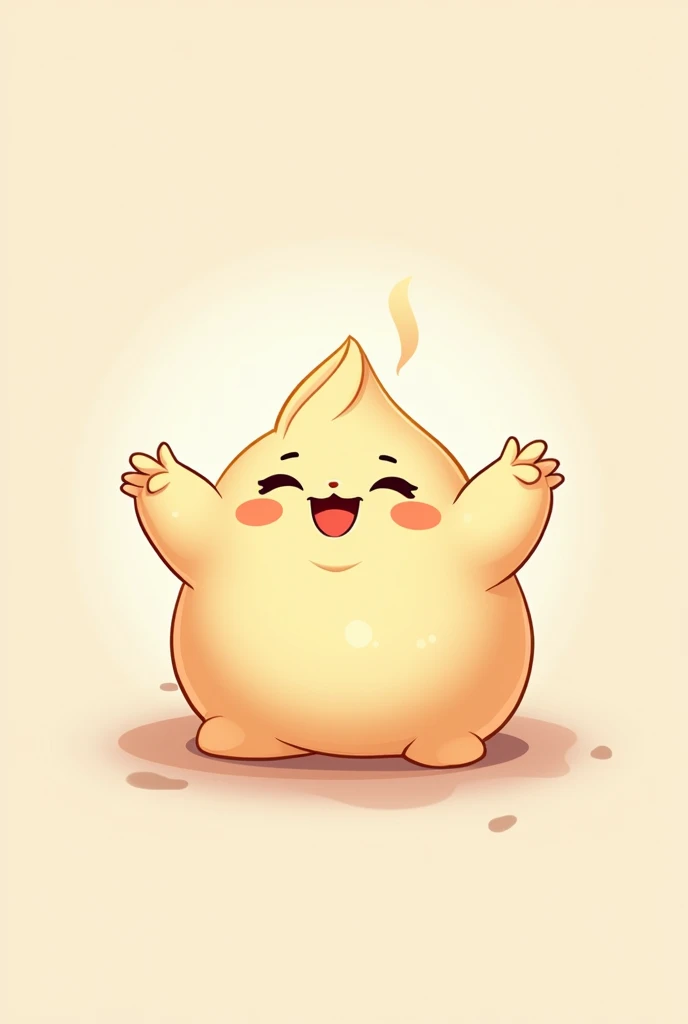Cute smiling small dumpling character with little hands
