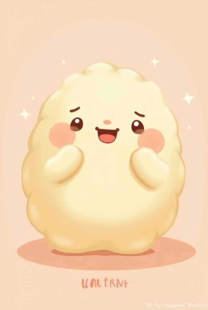 Cute smiling small dumpling character with little hands