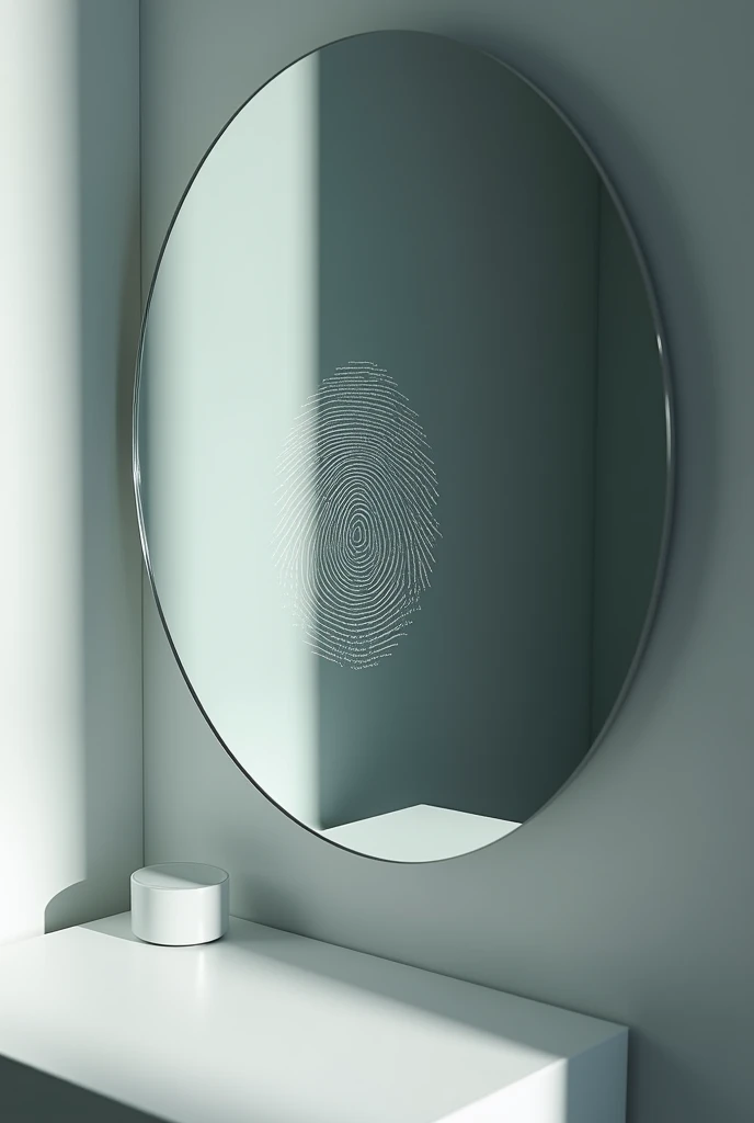 Mirror with fingerprint on it