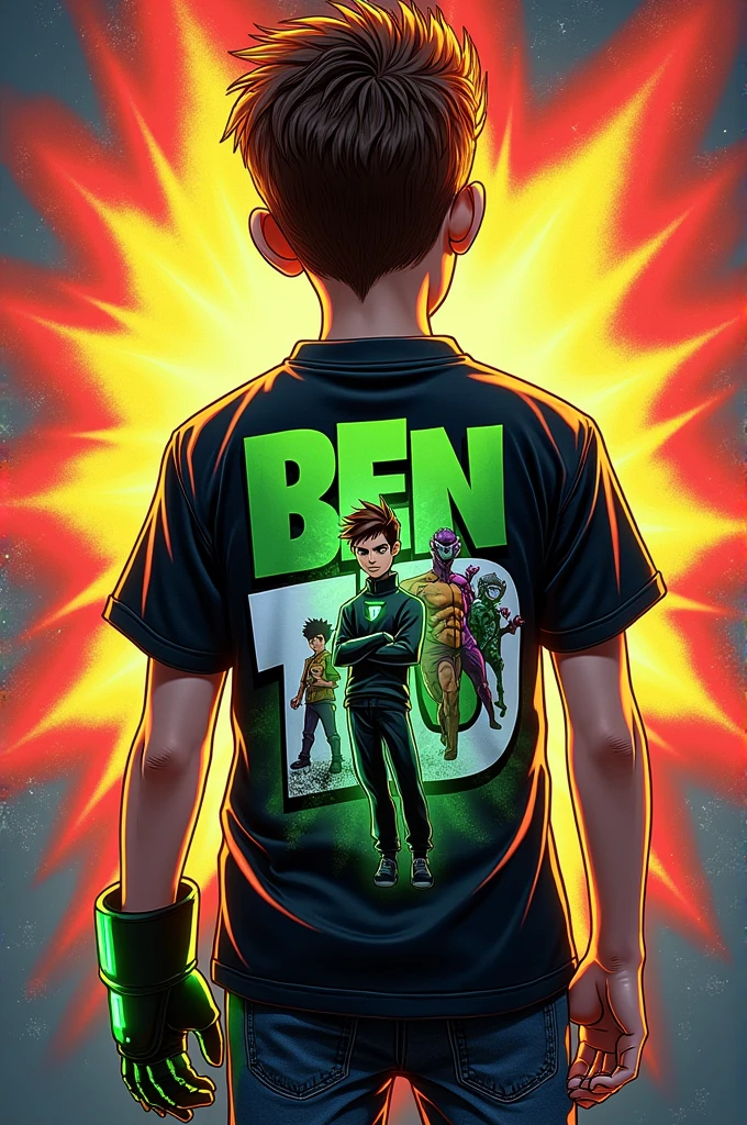create a ben 10 front and back shirt