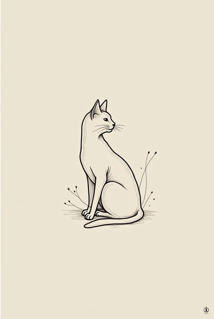 minimalist tattoo cat fineline