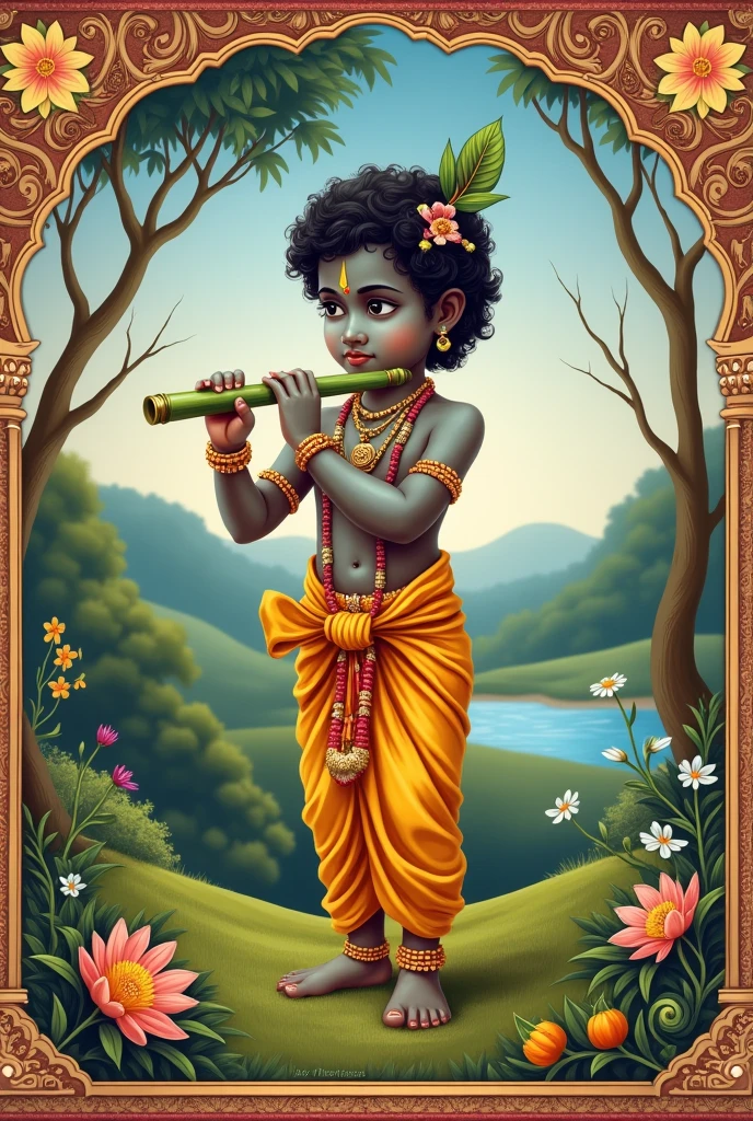 Krishna
Holding flute