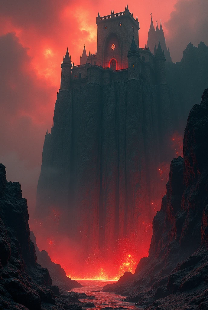Terrifying horror scene, old 35mm photograph, grainy and dark, gigantic monolithic Mediterranean stone castle carved into a giant cliff rock formation, Olympus, vast landscape, wash by drooling_Wallpaper, Extremely detailed eyes, Extremely detailed body
8k_Wallpaper, Extremely detailed eyes, Extremely detailed body, (gran masterpiece de arte digital), (illustration detallada de manga), (Detailed line art), ((perfect anatomy)), (intricate details: 1.3), (ultra detailed: 1.3), (illustration: 1.3), (sharp focus: 1.3), (natural lighting: 1.05), (vivid colors: 1.3), (masterpiece), (Best Quality: 1.4), (perfect anatomy: 1.4), high quality, Maya's Castle rises from the rugged landscape of Infernal Wilds of Anarchy like a dark, menacing monolith, sus imponentes agujas perforan los cielos rojo sangre con una PResencia siniestra. Perched atop a jagged cliff overlooking a swirling sea of lava and sapphire flames, The castle commands an imposing view of its infernal domain. The castle itself is a huge fortress of obsidian stone, con sus paredes adornadas con intrincados tallados y símbolos siniestros que parecen retorcerse y latir con energía PRofana. Imposing battlements line the outer walls, Bristling with menacing turrets and jagged parapets that stand as testimony to the castle's formidable defences. At the heart of the castle is the central tower., a massive blackened stone structure looming over the surrounding landscape like a dark titan. Turrets and spires jut skyward from its roof, Their pointed peaks reach towards the heavens like the claws of some ancient beast. The interior of the castle is a labyrinth of winding corridors, Dark chambers and grand halls adorned with gilded tapestries and ornate furniture. Sinister torches line the walls, PR