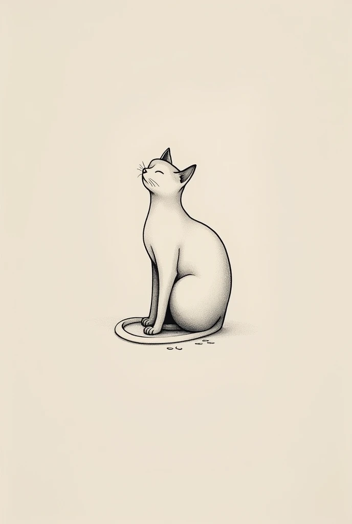 minimalist tattoo cat fineline