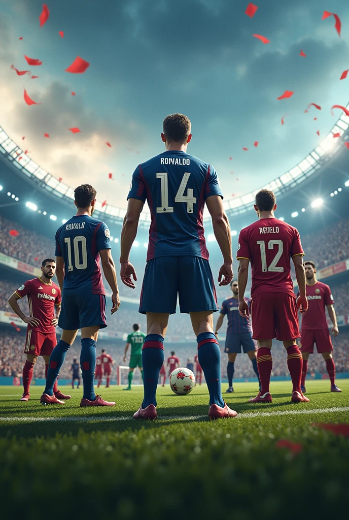 In a packed stadium, fans from all over the world gathered for the most anticipated football match in history. The Avengers, Earth's mightiest heroes, had accepted the challenge to face Cristiano Ronaldo and his elite team of world-class footballers.
