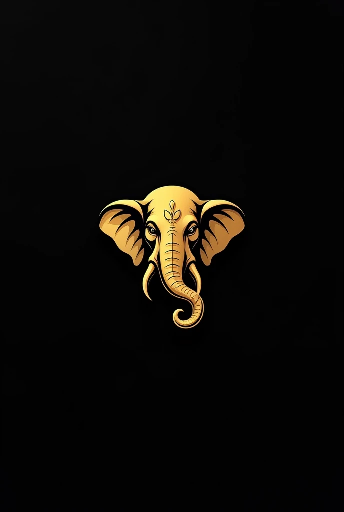 Ganesha logo with black and gold Background gold and only face little small