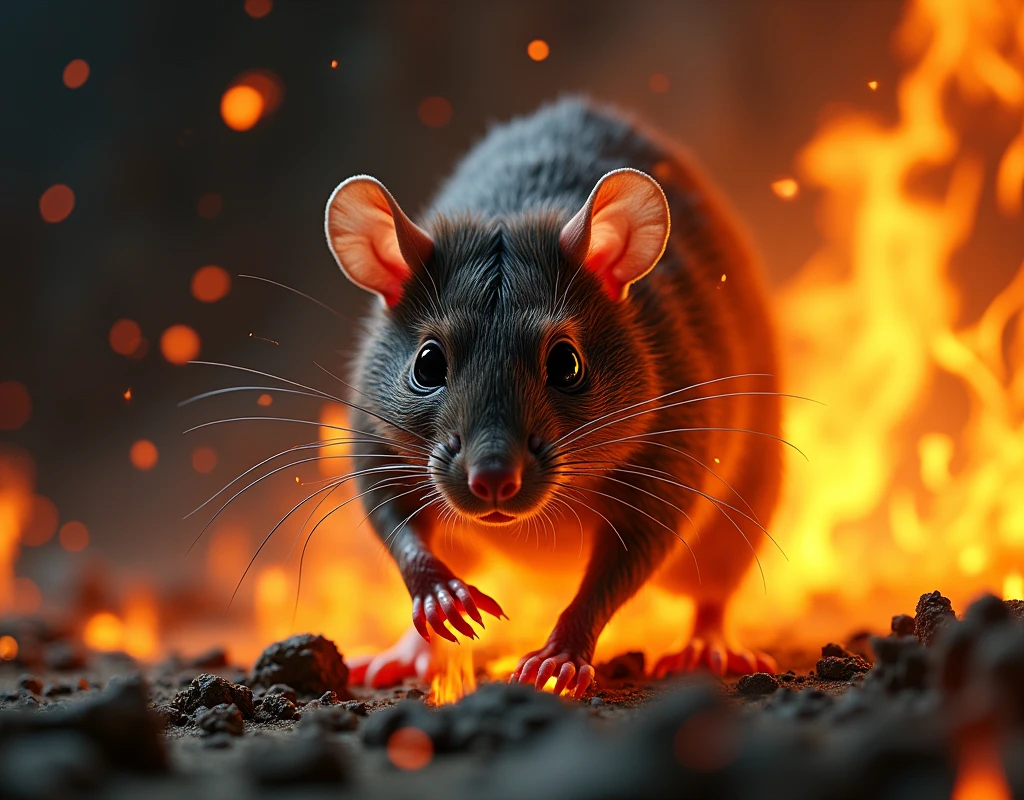 We need a rat ai image High quality vah rat fire se bna ho