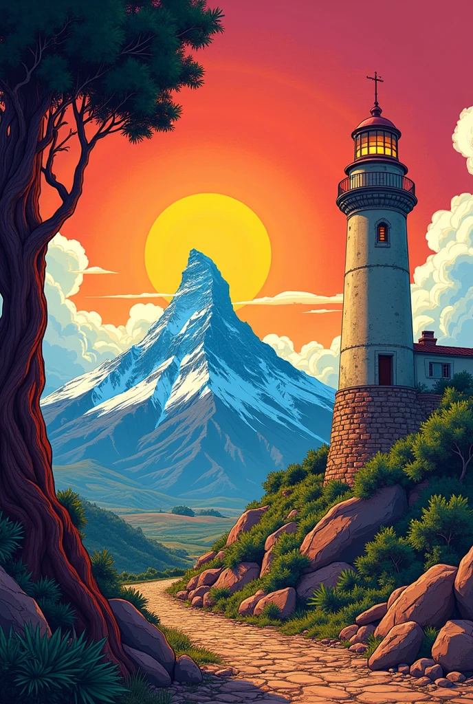 As a comic book cover, there is the Sajama hill in Bolivia and the Conchupata lighthouse in the city of Oruro with the background image of the work El Bañor Verdadero, which also has the Bolivian Civil Procedure Code book well detailed.