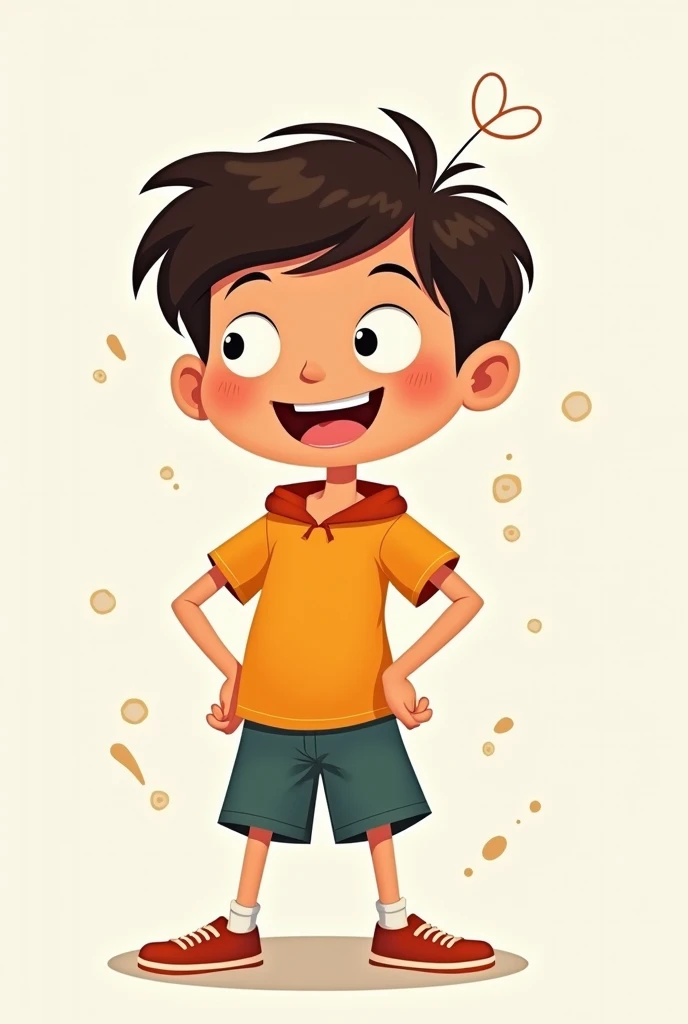 1 boy standing cartoon