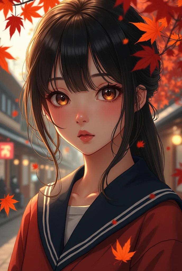 (masterpiece,Highest quality:1.4),(8k,RAW Photos,Photorealistic:1.4),Ultra-high resolution, ,(Glowing Skin:1.4),Detailed肌,Detailed顔,Detailed目,(Beautiful and shining eyes:1.2),Symmetrical eyes,Detailed耳,One person,Natural Makeup,(((Junior idol))),,Detailed背景,Vivid background,Beautiful and shiny hair,,((Average age breasts)),,(Detailed Taisho era schoolgirl clothing,Realistic beautiful teenle leaves falling background,mysterious,whole body),,((Sharp Face)),Natural light,Ms. Haikara,(Very detailed ,,online shopping,LUMINE® Market,),,,Professional,(Detailed,Location was great.),