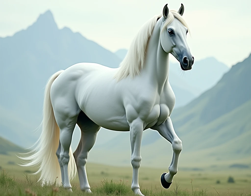 We need a horse ai image High quality vah white colour ka ho