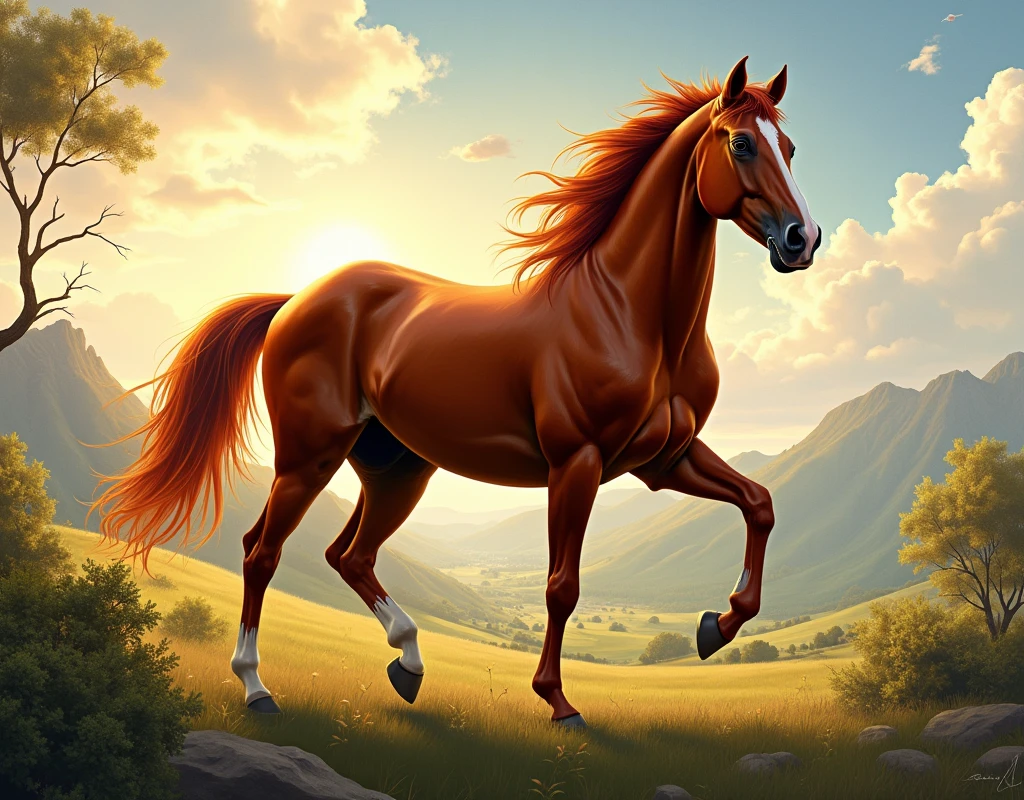 We need a horse  ai image High quality vah colour ka ho  