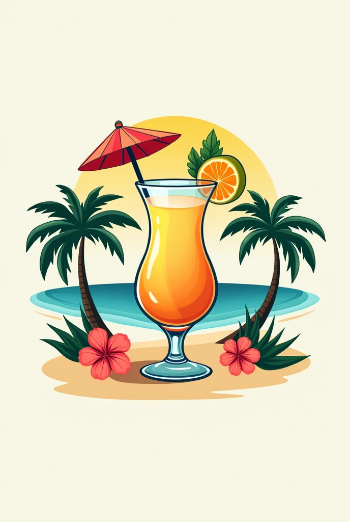 Beach cocktail logo