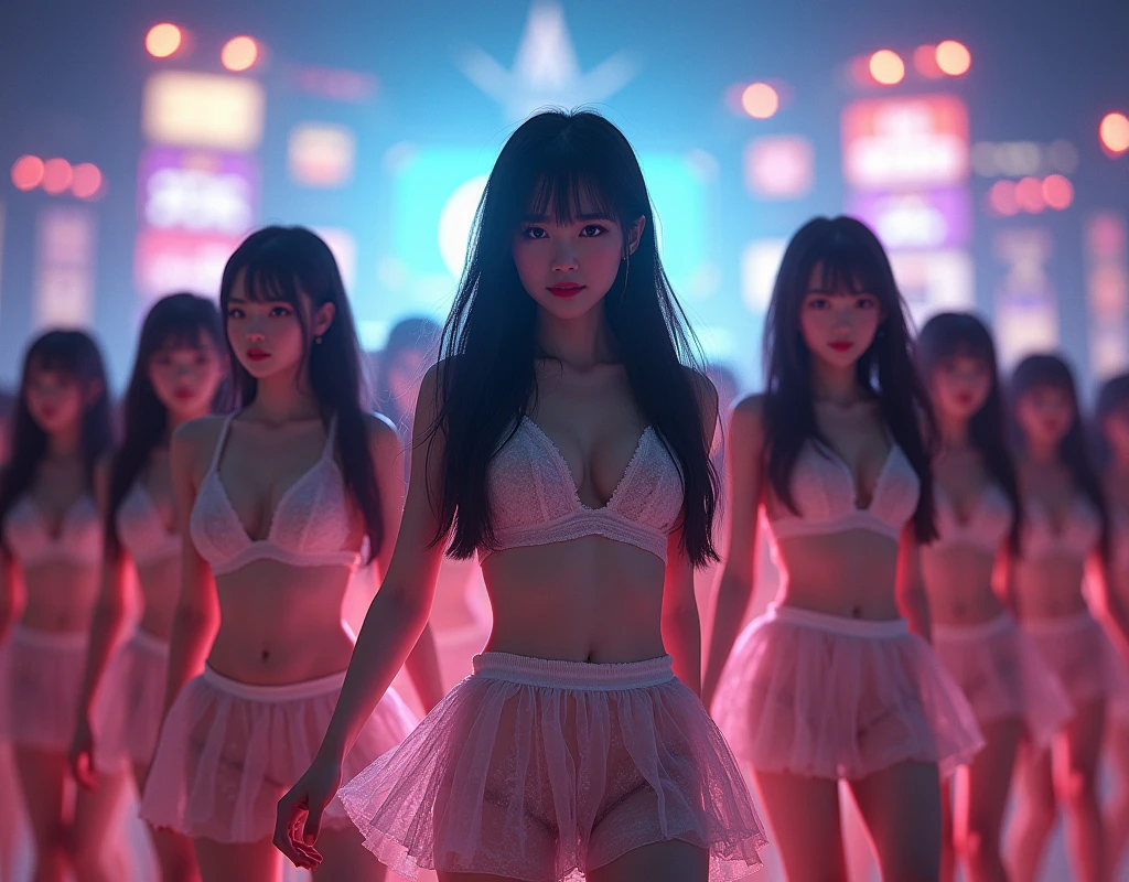 (((((Japanese Clone-girls=Myself))))), (((Super Best masterpiece Clone-girls Raw Photography Art))), (((16K, Highest quality, Ultra-high resolution, RAW Photos))), (((It's so unrealistic., With unparalleled depiction, With an unfathomable sight, An unprecedented and shocking worldview, Clone-girls: In a world of mass reproduction, Ultra-realistic))), (((Japanese Girls, Yokoyama-Yui, 22yo, Small face, Thick black hair, Semi-long hair, Dark Eyes, Mature face, Cute Smile, Smiling face, A gentle gaze, (((Very pleasant look)))))), (((Very beautiful detailed girls, Accurate body structure, Accurate body movements, Very detailed body, (((Super big breasts, Large bulge of ample breasts)))))), (((Idol group stage costumes, Short skirt, hour々I can see your pants, Cleavage Emphasis, Emphasise the fullness of your breasts))), ((((((((Very detailed, Myself cloning, Depiction of splitting oneself, 1Myself girl→1,000,000,000,000,000,000,000,000,000,000Myself cloning girls)))))))), (((((((Myself clone-girlsから, Myself keeps multiplying, (Very detailed and intricate, To the exact, Flawless, (((In the same female body,With the same face, With the same hairstyle, In the same clothes, At the same height, 同じSuper big breastsである))), In a detailed depiction), 1,000,000,000,000,000,000,000,000,000,000 people))))))), (((((Myself girls only))))), (((((1,000,000,000,000,000,000,000,000,000,000Myself girls))))), (((((Very detailed depiction, A singing and dancing Myself idol group, At the outdoor stage at night, A splendid dance performance, Over 100 people, Gaze into the audience, Fun and powerful singing, Dance with unified group movements))))), (((Very detailed, The auditorium is packed, The whole audience is Myself's crowd, Dressed differently from idol groups))), (Seven-coloured stage lighting, Shining a bright light on the idol group), (((((The camera focuses on idol groups., Clear and accurate perspective depiction, Ultra-wide field of view, Focus on the average value of the image))))), The best dance performance ever, Myself and the others were going crazy and the atmosphere was at its peak.