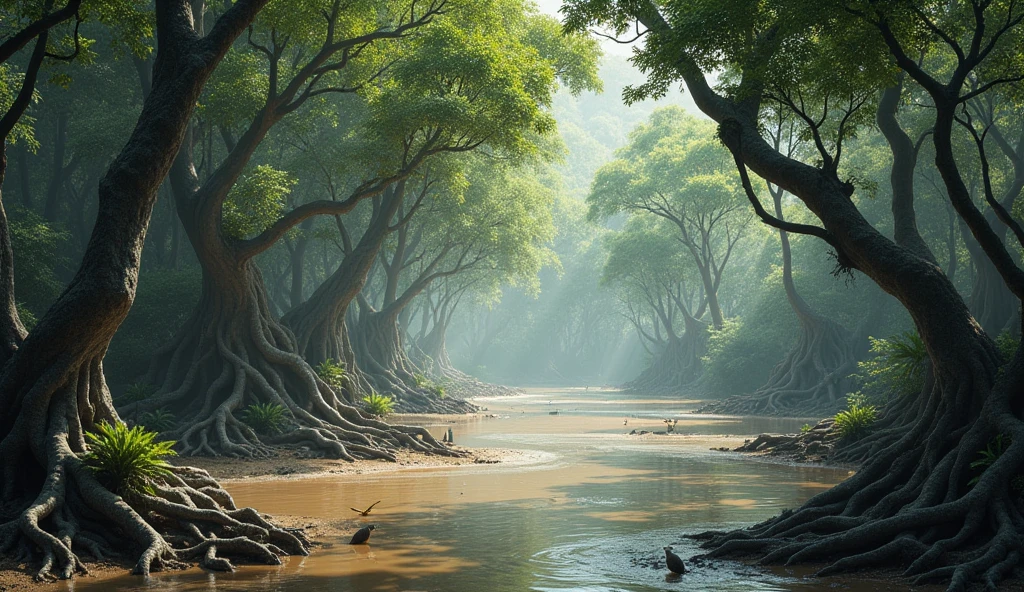 Mangrove with mud.