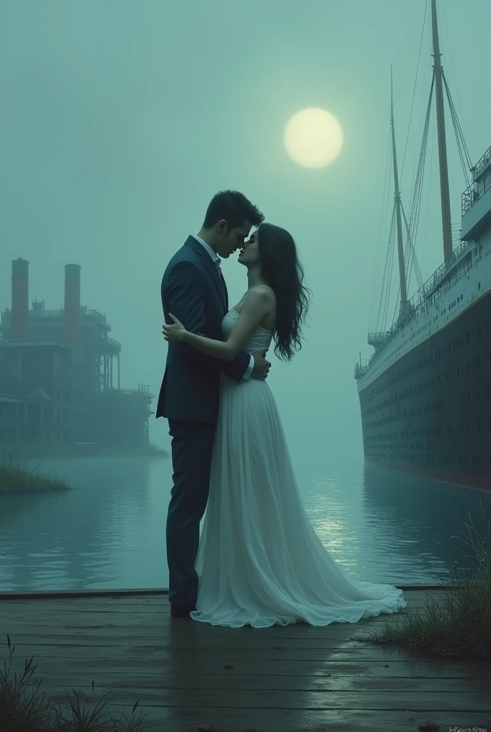Katy perry: We dream at night: Titanic.
Ghost town and haunted love.
artistic brushstrokes on a lake by tom bagshaw and gaston bussière astkon.