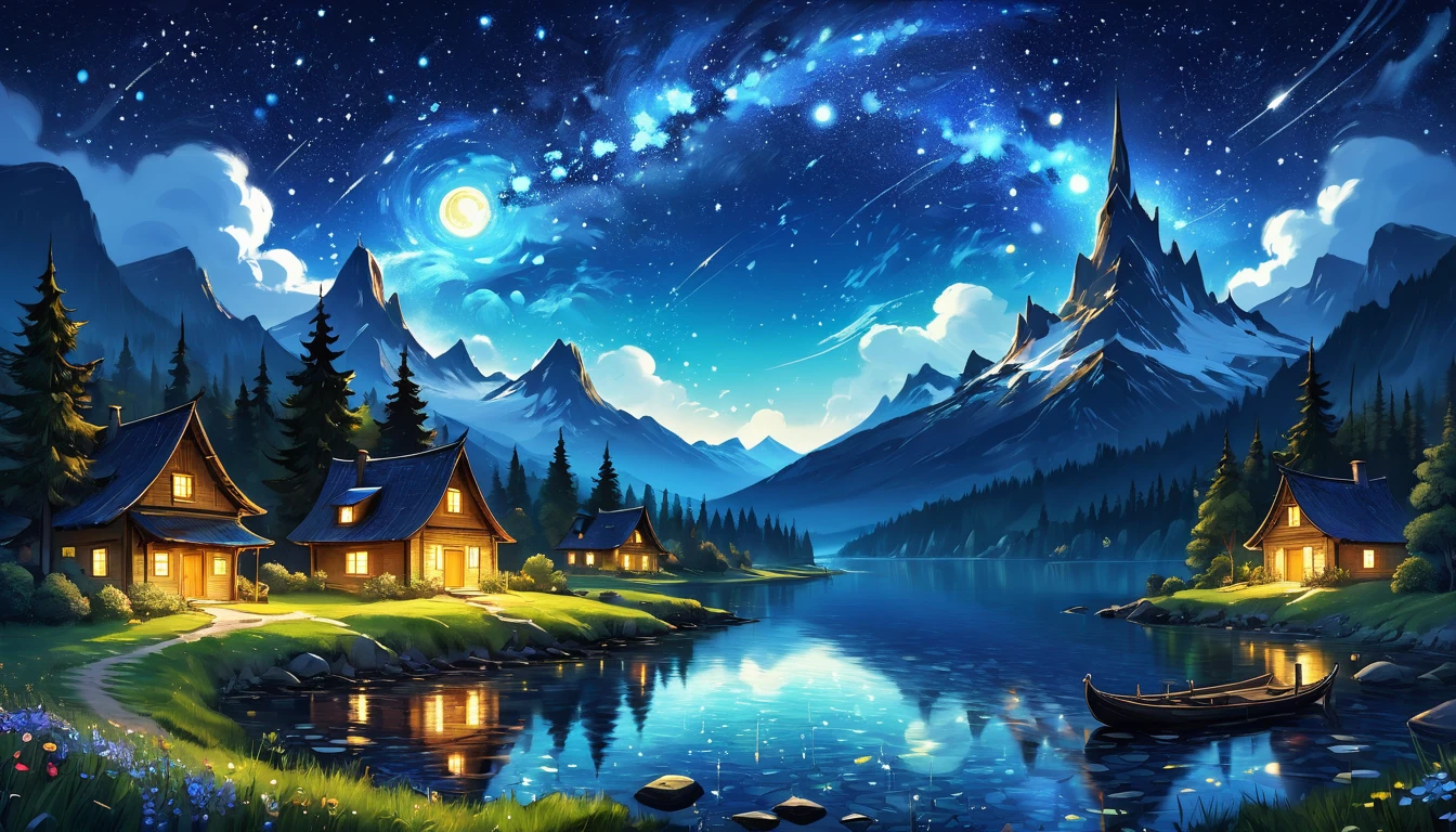 beautiful fantasy world of starry night