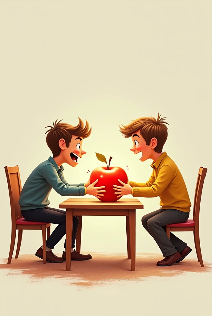 ng on one side of the table and throwing a golden apple