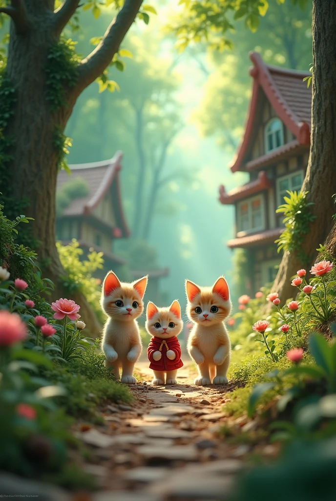 In a small village, three curious kittens, Mimi, Tom and Nino, discover a mysterious map. The map reveals an enchanted forest full of mysteries and treasures. Determined to explore, the kittens embark on an epic adventure, where they will make important choices along the way. The fate of the adventure is in your hands
