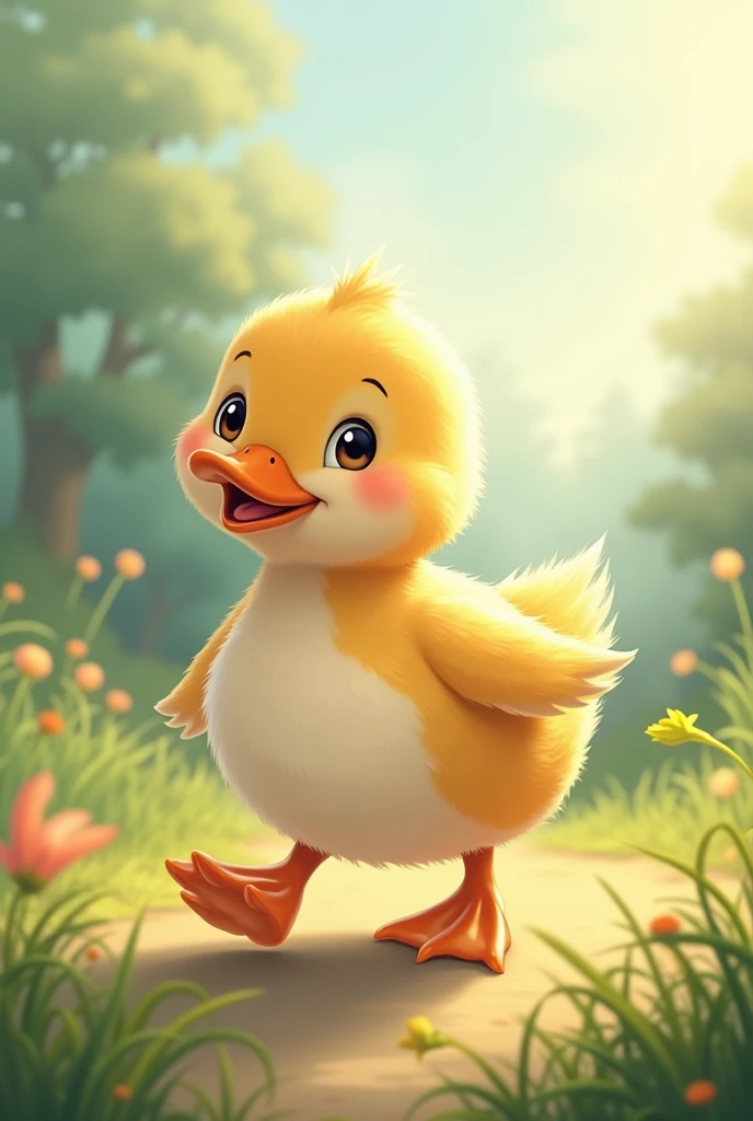A cute duck walking