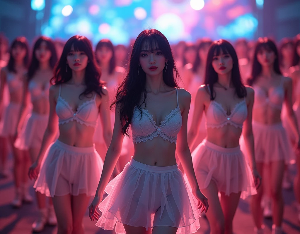 (((((Japanese Clone-girls=Myself))))), (((Super Best masterpiece Clone-girls Raw Photography Art))), (((16K, Highest quality, Ultra-high resolution, RAW Photos))), (((It's so unrealistic., With unparalleled depiction, With an unfathomable sight, An unprecedented and shocking worldview, Clone-girls: In a world of mass reproduction, Ultra-realistic))), (((Japanese Girls, Yamashita-mizuki, 24yo, Small face, Thick black hair, Semi-long hair, Dark Eyes, Mature face, Cute Smile, Smiling face, A gentle gaze, (((Very pleasant look)))))), (((Very beautiful detailed girls, Accurate body structure, Accurate body movements, Very detailed body, (((Super big breasts, Large bulge of ample breasts)))))), (((Idol group stage costumes, Short skirt, hour々I can see your pants, Cleavage Emphasis, Emphasise the fullness of your breasts))), ((((((((Very detailed, Myself cloning, Depiction of splitting oneself, 1Myself girl→1,000,000,000,000,000,000,000,000,000,000Myself cloning girls)))))))), (((((((Myself clone-girlsから, Myself keeps multiplying, (Very detailed and intricate, To the exact, Flawless, (((In the same female body,With the same face, With the same hairstyle, In the same clothes, At the same height, 同じSuper big breastsである))), In a detailed depiction), 1,000,000,000,000,000,000,000,000,000,000 people))))))), (((((Myself girls only))))), (((((1,000,000,000,000,000,000,000,000,000,000Myself girls))))), (((((Very detailed depiction, A singing and dancing Myself idol group, At the outdoor stage at night, A splendid dance performance, Over 100 people, Gaze into the audience, Fun and powerful singing, Dance with unified group movements))))), (((Very detailed, The auditorium is packed, The whole audience is Myself's crowd, Dressed differently from idol groups))), (Seven-coloured stage lighting, Shining a bright light on the idol group), (((((The camera focuses on idol groups., Clear and accurate perspective depiction, Ultra-wide field of view, Focus on the average value of the image))))), The best dance performance ever, Myself and the others were going crazy and the atmosphere was at its peak.