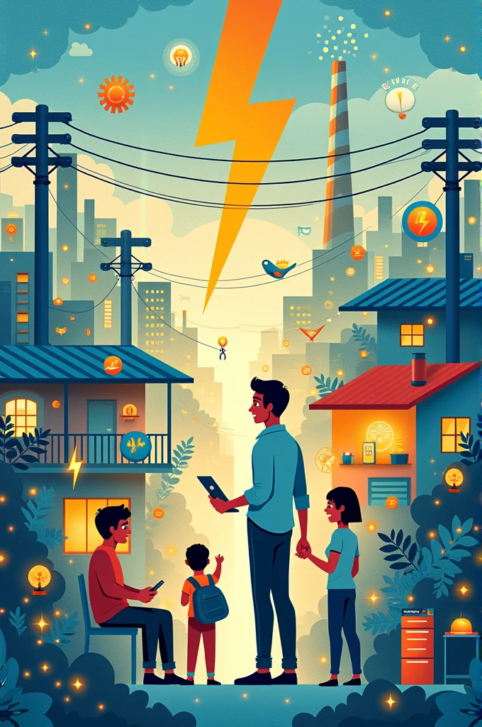 Make a poster that describing how electricity needed in our daily life