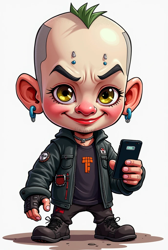 A cartoon Slipknot Corey Taylor (holding a phone)
