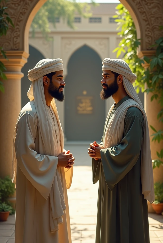 A Muslim man asks another Muslim man