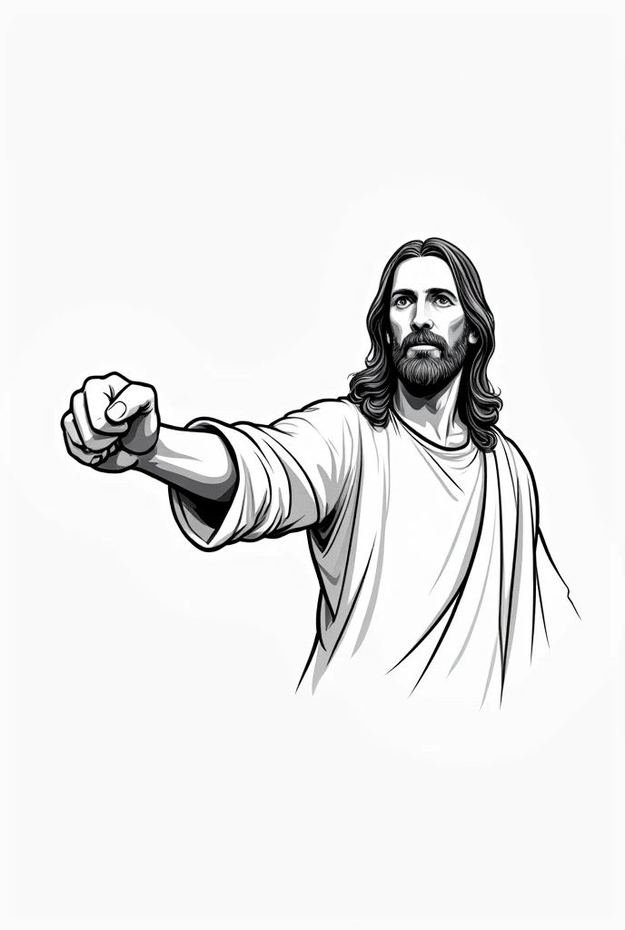 Jesus, Fist bump, Black and white, simple