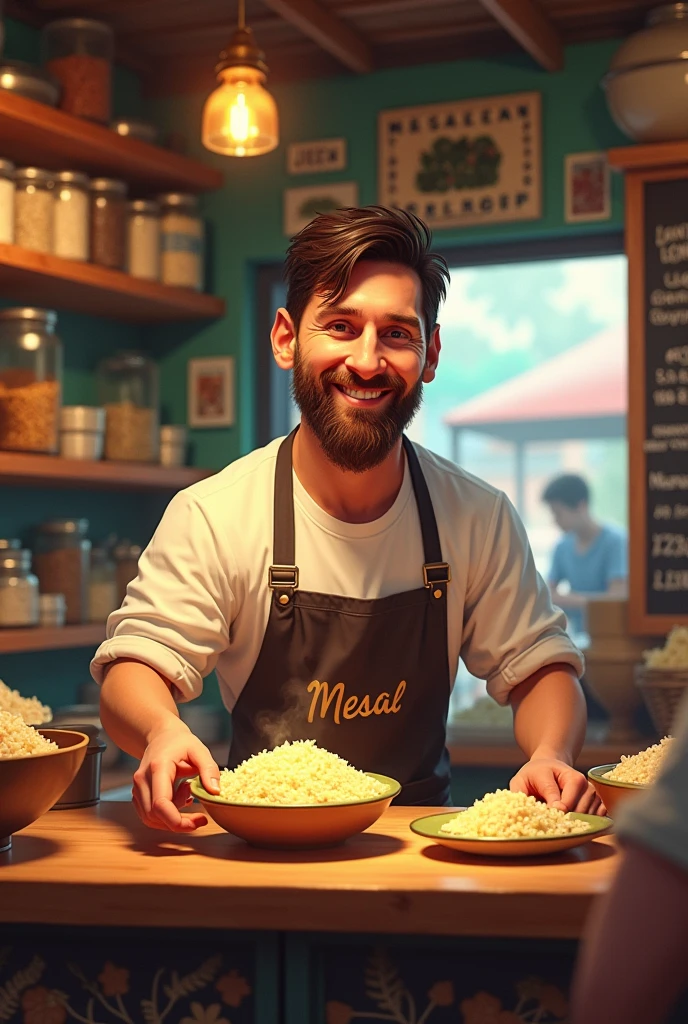 Messi has a pupped rice shop